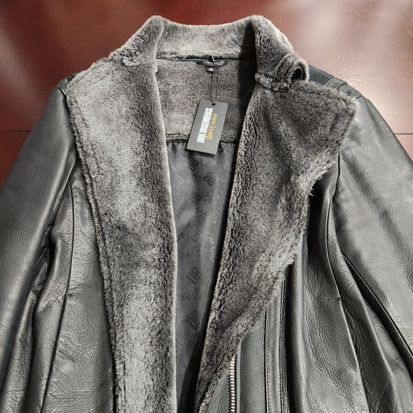 Dirk Bikkembergs Sport Couture Lamb Leather Shearling Jacket - Picture 16 of 16